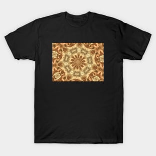 Molten Gold Fractal Mandala Kaleidoscope Abstract 2 T-Shirt